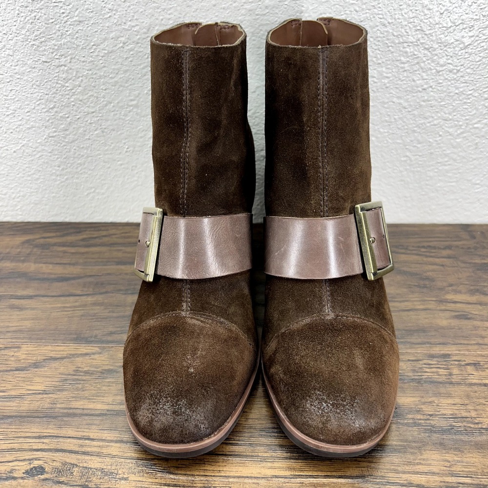 Korks Kork Ease Womens Boots Size 6 Denoon Brown Suede Buckle Back Zip Booties - Picture 2 of 12